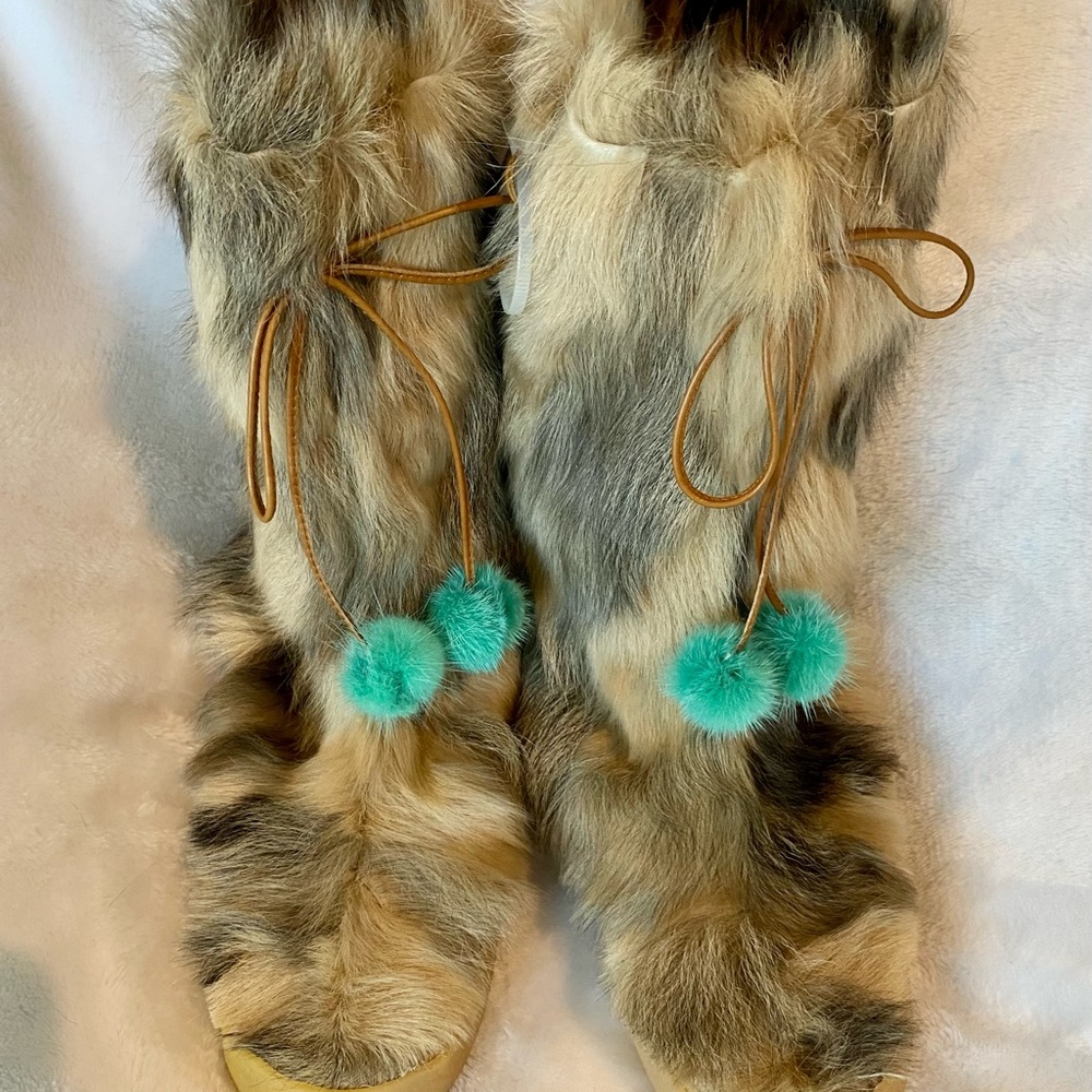 KATE SPADE Made in Italy Rabbit Fur Boots sz 7 *NEW*